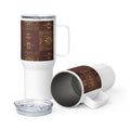 IMPERIAL BURGUNDY TRAVEL MUG WITH HANDLE — IMPERIAL BURGUNDY GOLD V2 — alternate view 2 of 2