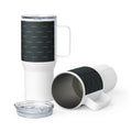 NOIR GRAPHITE TRAVEL MUG WITH HANDLE — NEGATIVE SPACE WORDMARK — alternate view 2 of 2