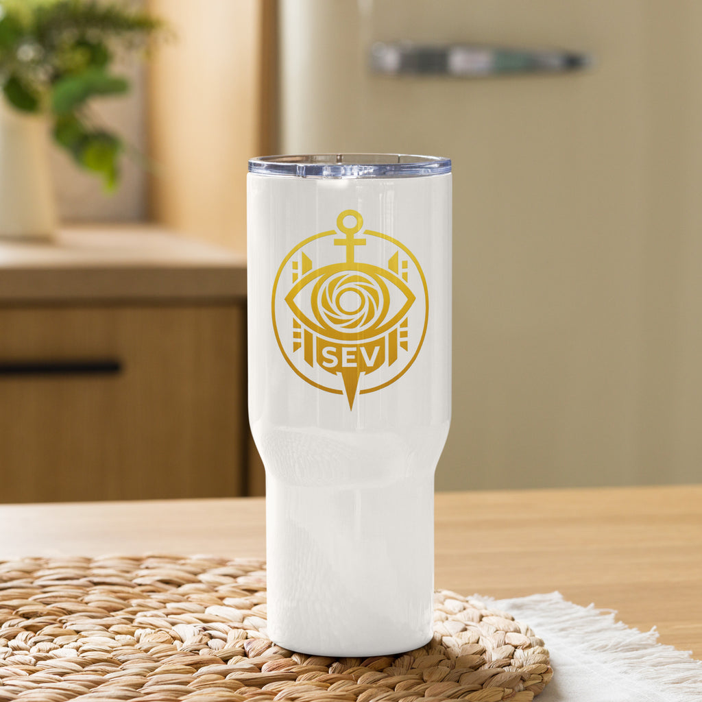 SEV GOLD CREST TRAVEL MUG WITH HANDLE — SIGNATURE GOLD CREST — alternate view 2 of 6