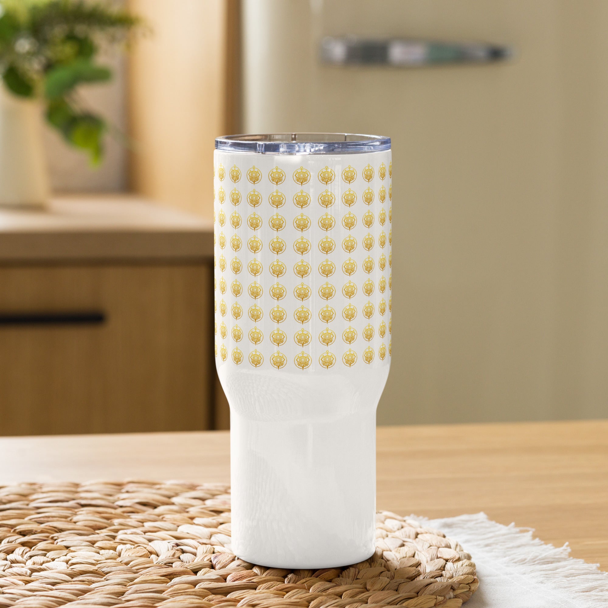 SEV GOLD CREST TRAVEL MUG WITH HANDLE — GOLD CREST REPEAT — alternate view 2 of 6