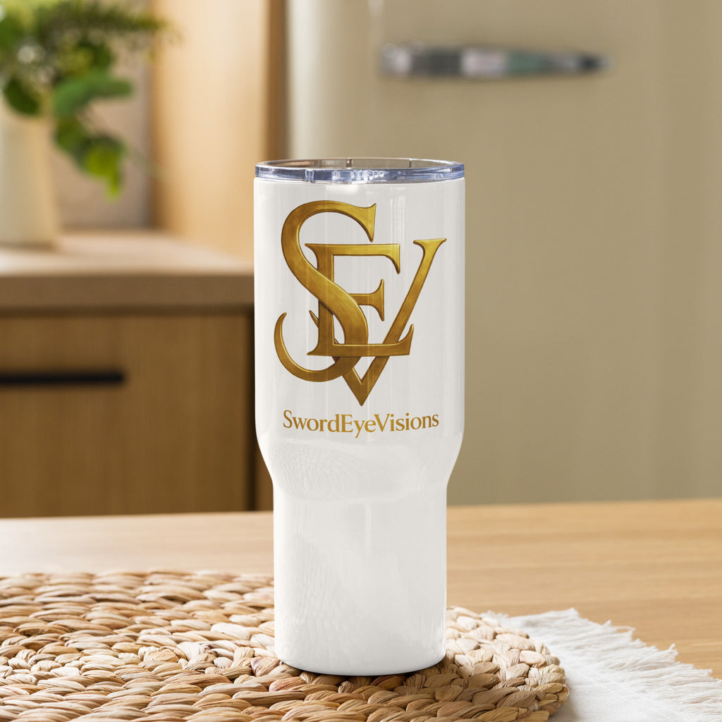 SEV GOLD SIGIL TRAVEL MUG WITH HANDLE — GOLD SIGIL & WORDMARK — alternate view 2 of 6