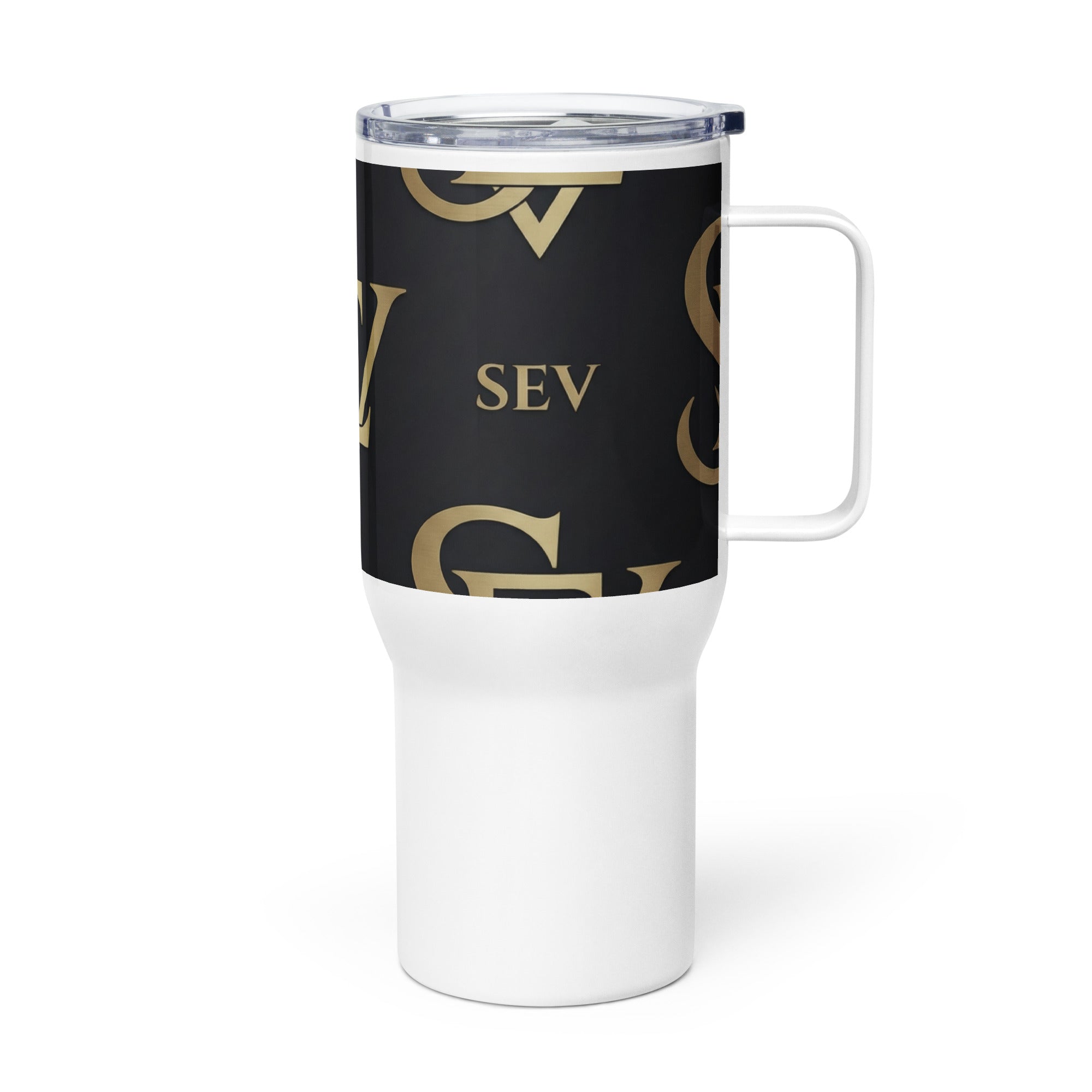 NOIR GRAPHITE TRAVEL MUG WITH HANDLE — SIGNATURE NOIR GOLD — alternate view 6 of 7