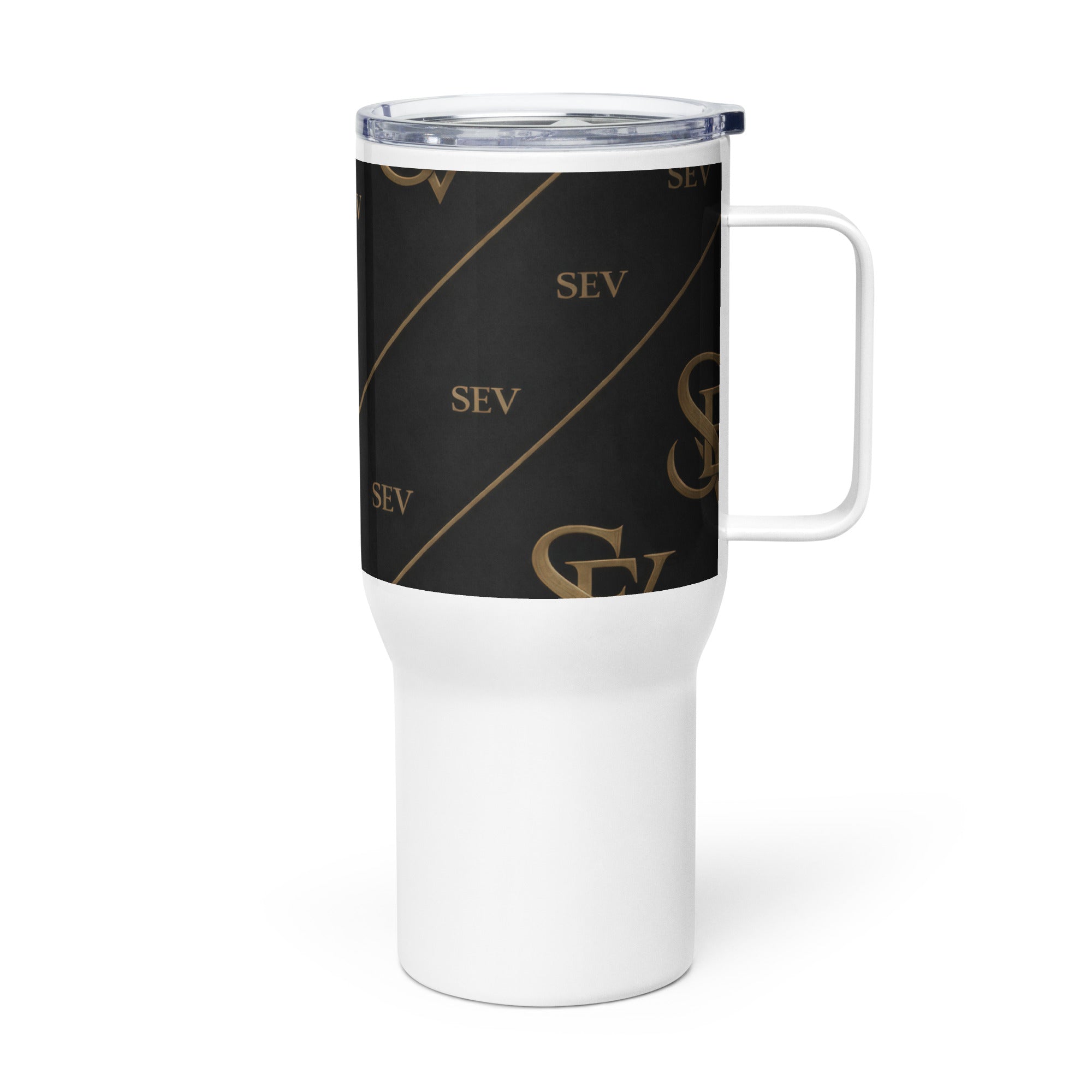 NOIR GRAPHITE TRAVEL MUG WITH HANDLE — VELOCITY NOIR GOLD — alternate view 3 of 6