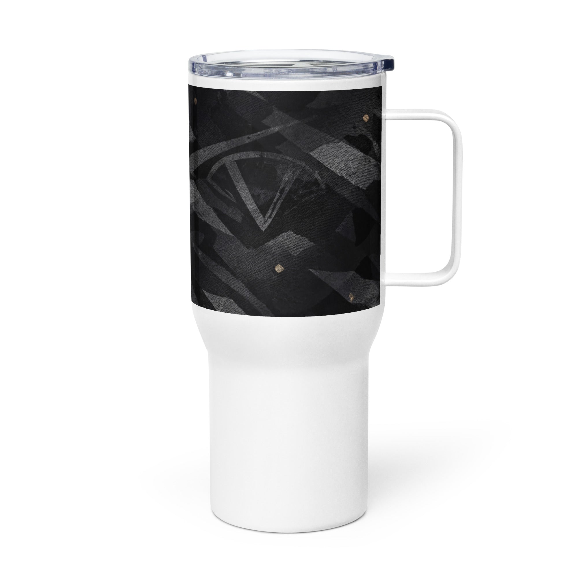 NOIR GRAPHITE TRAVEL MUG WITH HANDLE — NOIR OBSIDIAN CAMOUFLAGE — alternate view 2 of 6