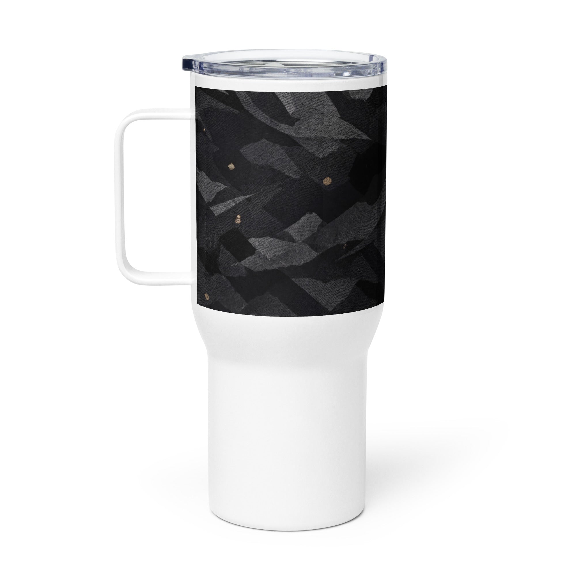 NOIR GRAPHITE TRAVEL MUG WITH HANDLE — NOIR OBSIDIAN CAMOUFLAGE — alternate view 3 of 6