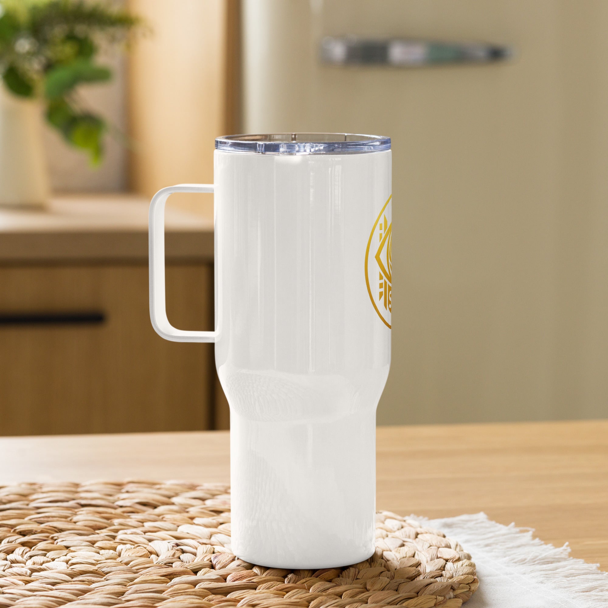 SEV GOLD CREST TRAVEL MUG WITH HANDLE — SIGNATURE GOLD CREST — alternate view 3 of 6
