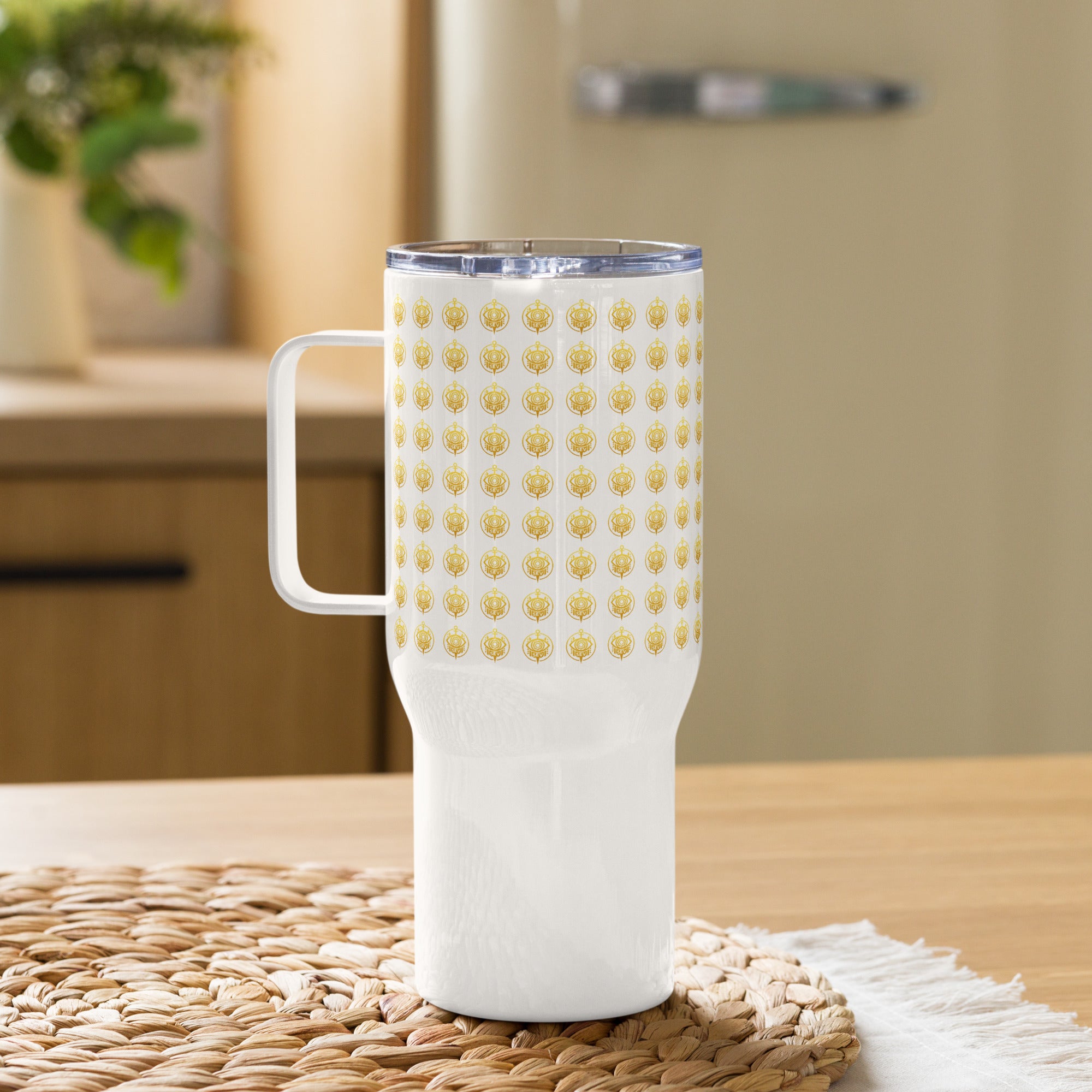 SEV GOLD CREST TRAVEL MUG WITH HANDLE — GOLD CREST REPEAT — alternate view 3 of 6
