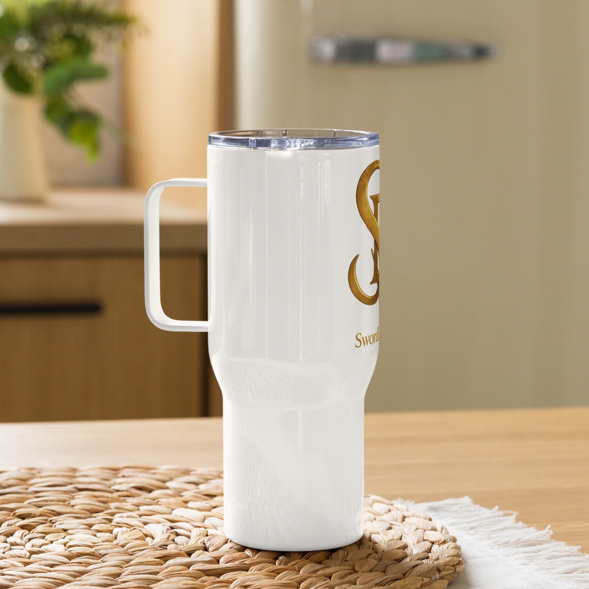 SEV GOLD SIGIL TRAVEL MUG WITH HANDLE — GOLD SIGIL & WORDMARK — alternate view 3 of 6