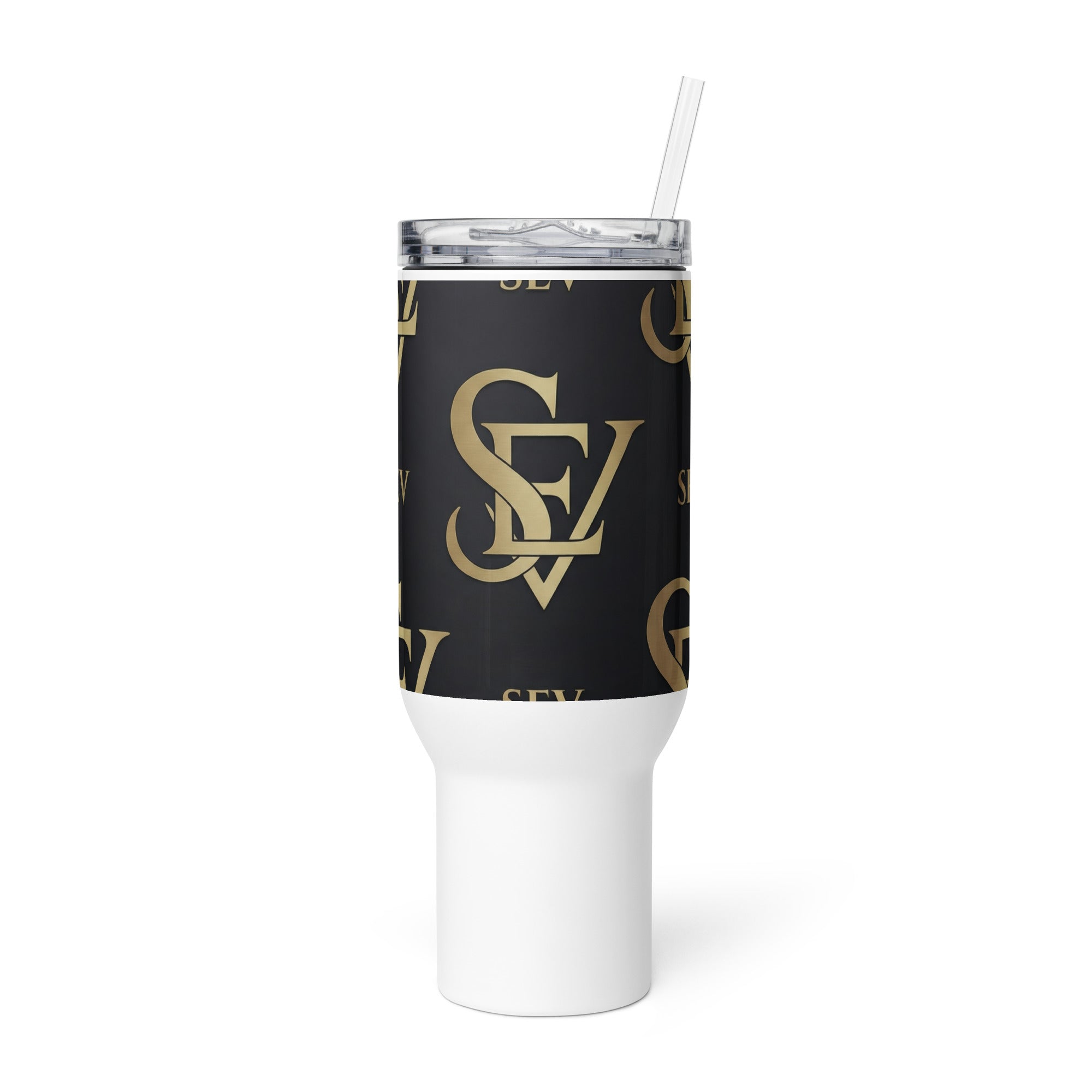 NOIR GRAPHITE TRAVEL MUG WITH HANDLE — SIGNATURE NOIR GOLD — alternate view 7 of 7