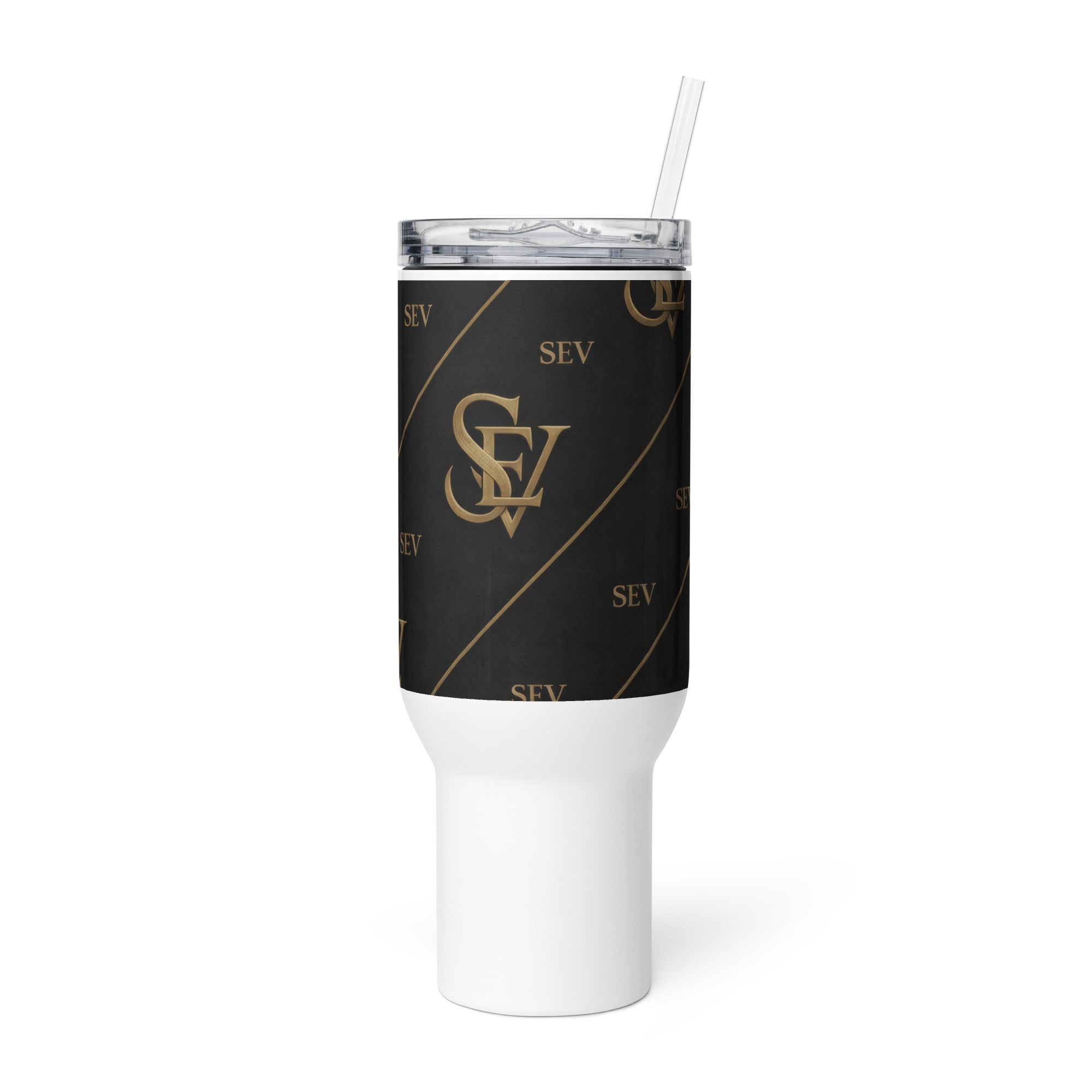 NOIR GRAPHITE TRAVEL MUG WITH HANDLE — VELOCITY NOIR GOLD — alternate view 4 of 6