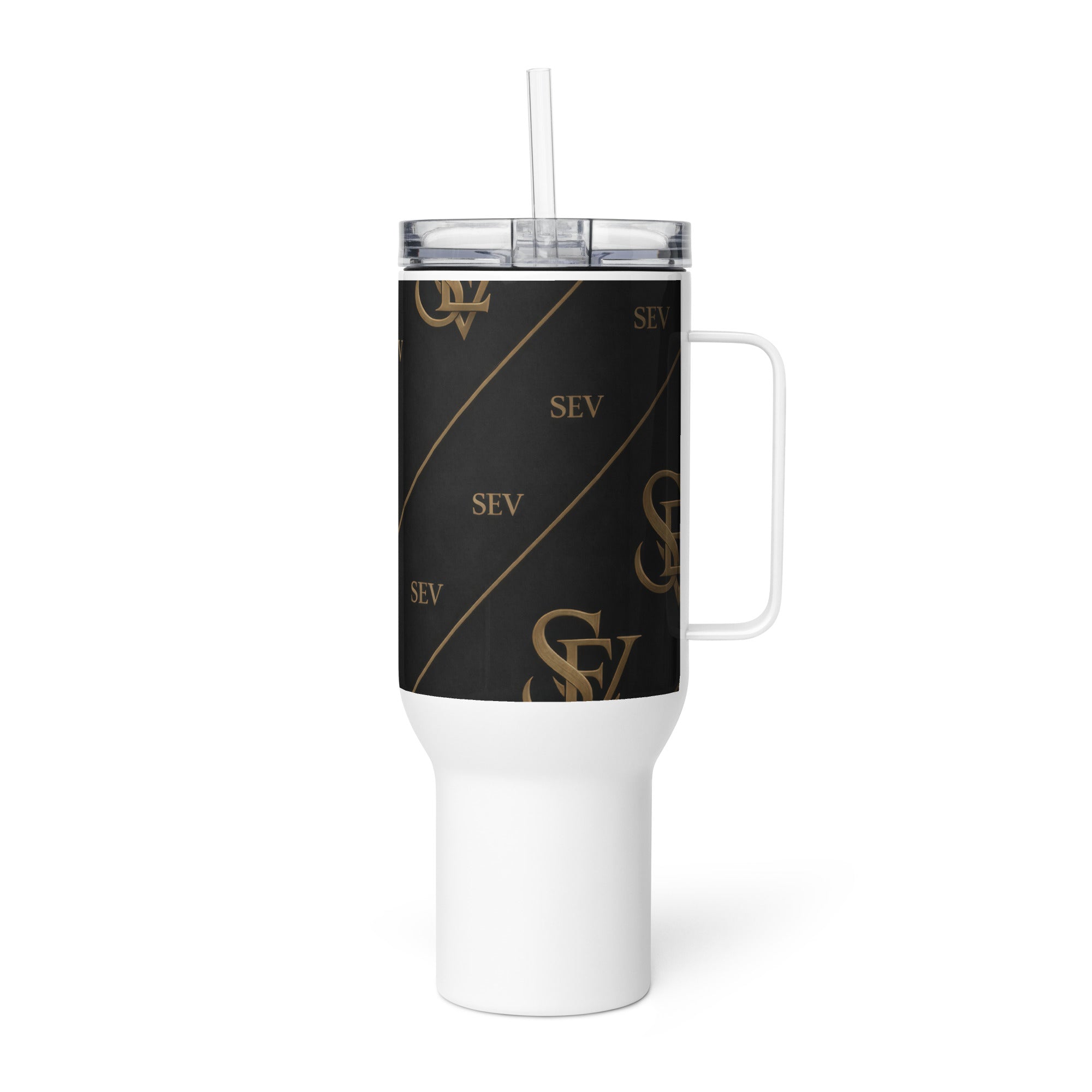NOIR GRAPHITE TRAVEL MUG WITH HANDLE — VELOCITY NOIR GOLD — alternate view 5 of 6