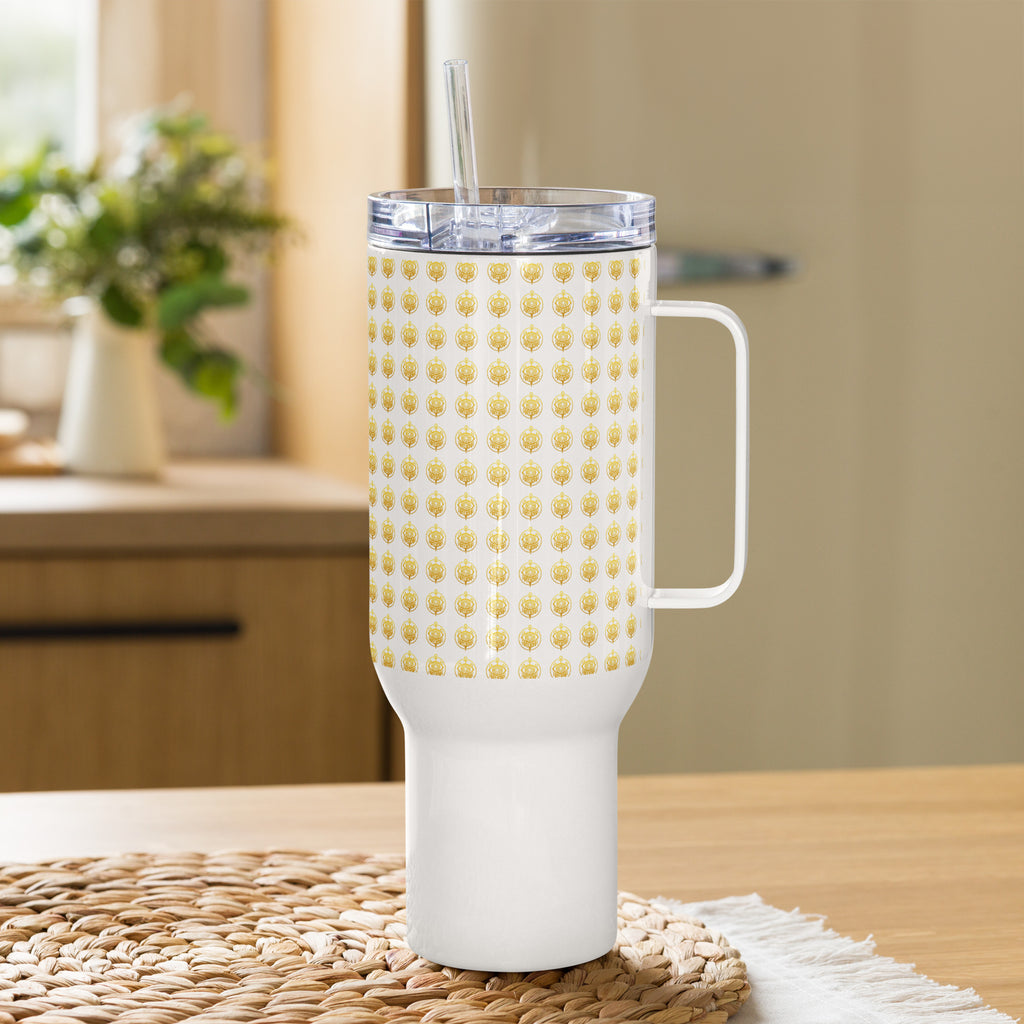 SEV GOLD CREST TRAVEL MUG WITH HANDLE — GOLD CREST REPEAT — alternate view 6 of 6