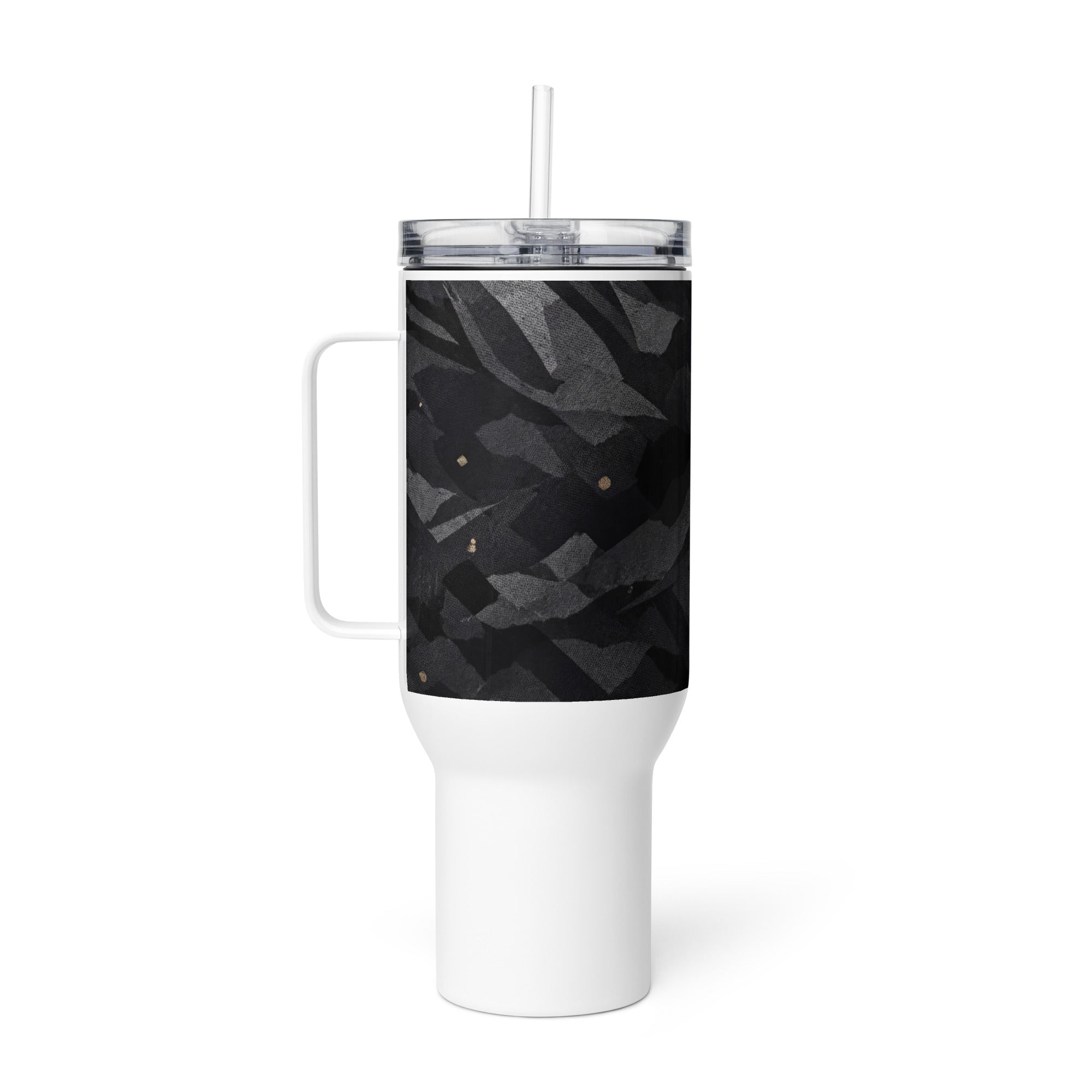 NOIR GRAPHITE TRAVEL MUG WITH HANDLE — NOIR OBSIDIAN CAMOUFLAGE — alternate view 6 of 6