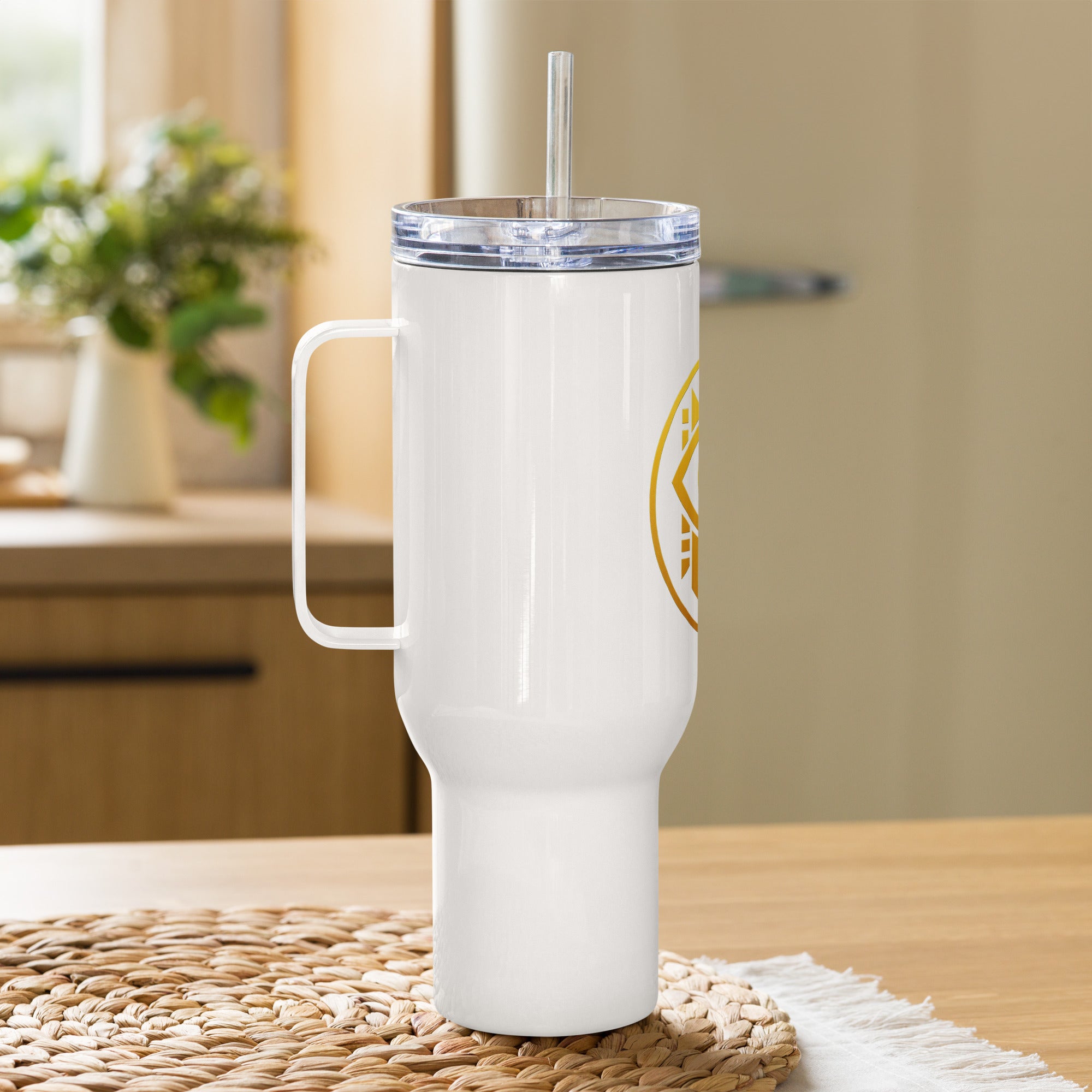 SEV GOLD CREST TRAVEL MUG WITH HANDLE — SIGNATURE GOLD CREST — alternate view 5 of 6