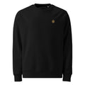 SEV Sigil Embroidered Crewneck in Black, front view, with the small Old Gold Sigil embroidered at the left chest