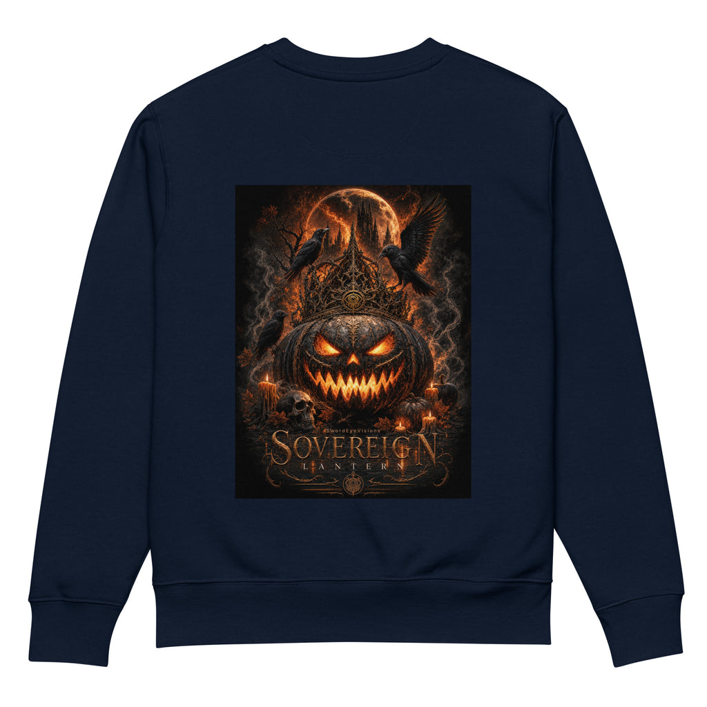 Sovereign Lantern Hybrid Crewneck in French Navy, back view with the large Sovereign Lantern artwork