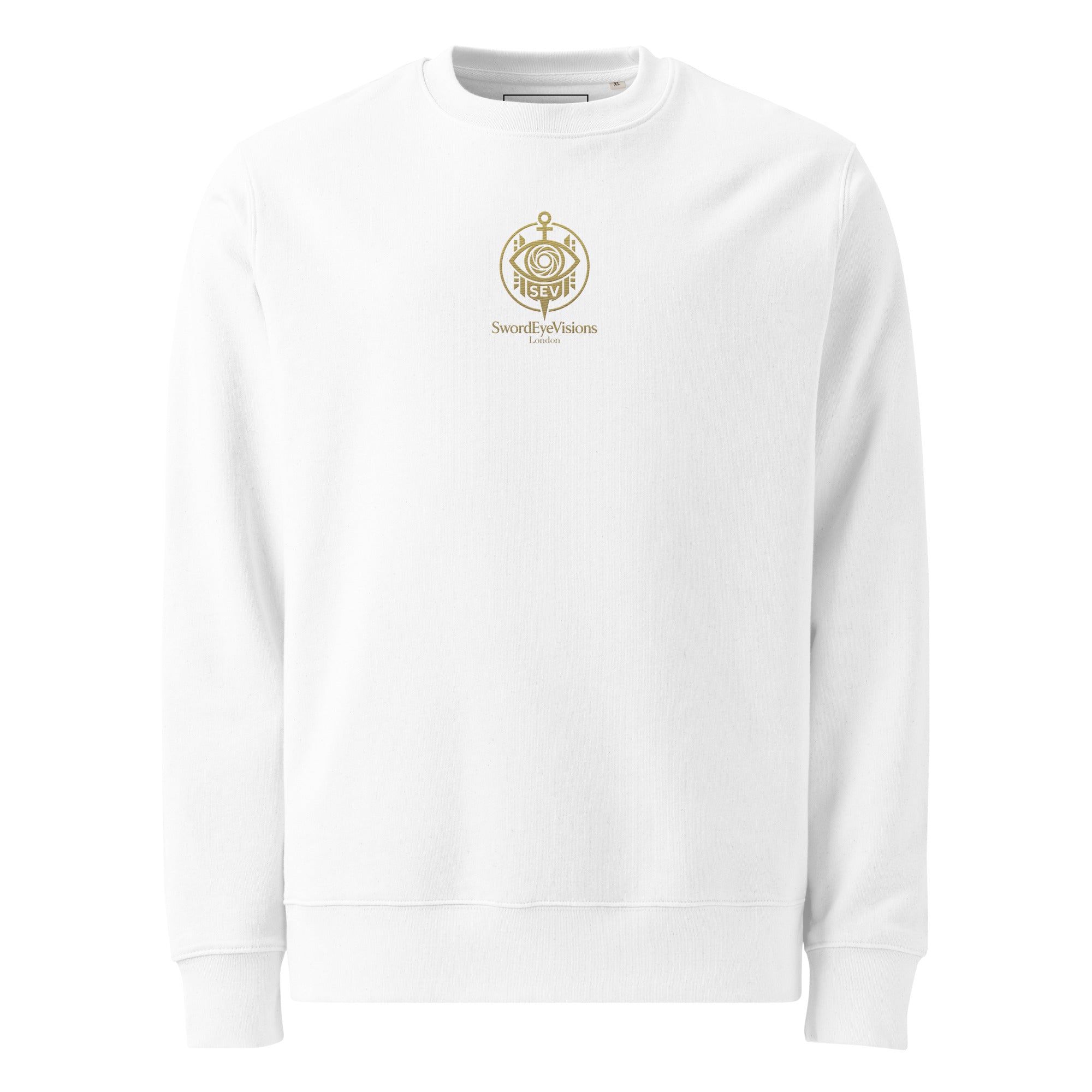 SEV Signature Crest Sweatshirt — GoldCream — White — Gold Crest — alternate view 1 of 4