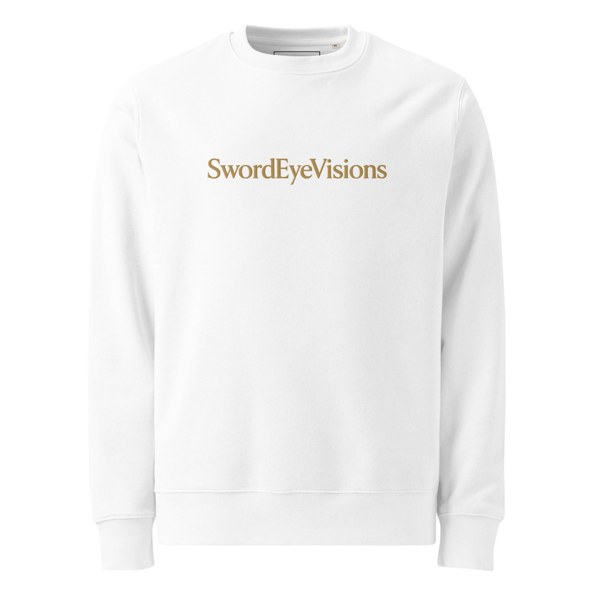 SwordEyeVisions Front Wordmark Sweatshirt — GoldCream — White — alternate view 1 of 4