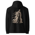 The Grinning Shroud Spectral Veil Monogram Edition hoodie in Black — back garment view with The Grinning Shroud artwork