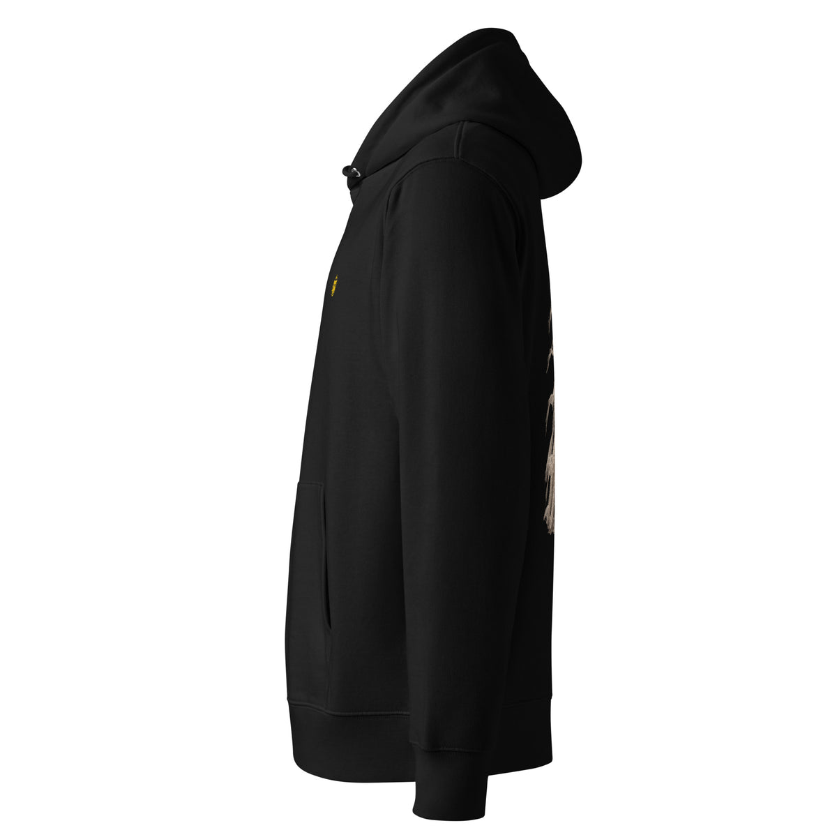The Grinning Shroud Spectral Veil Edition hoodie in Black — left side garment view