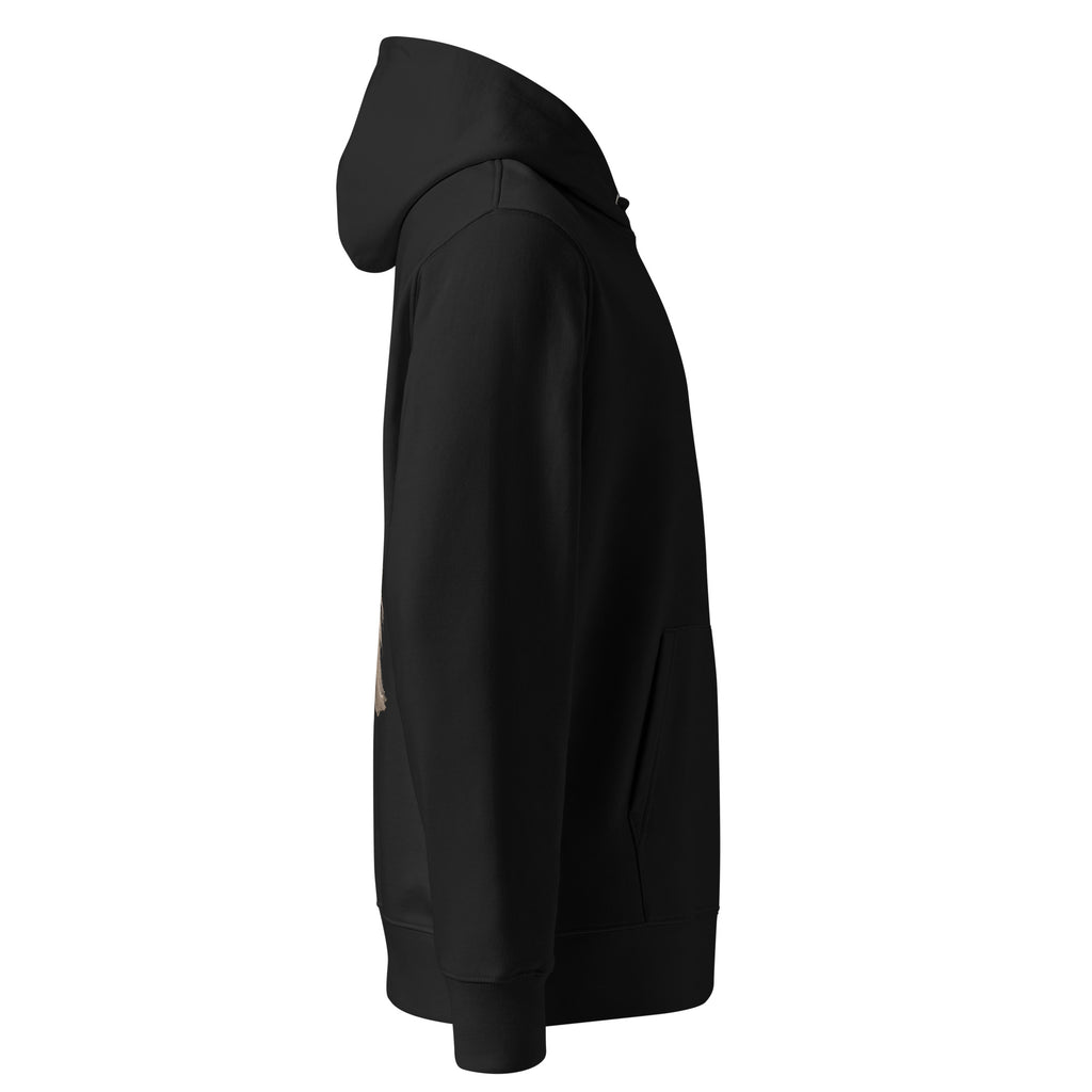 The Grinning Shroud Spectral Veil Edition hoodie in Black — right side garment view