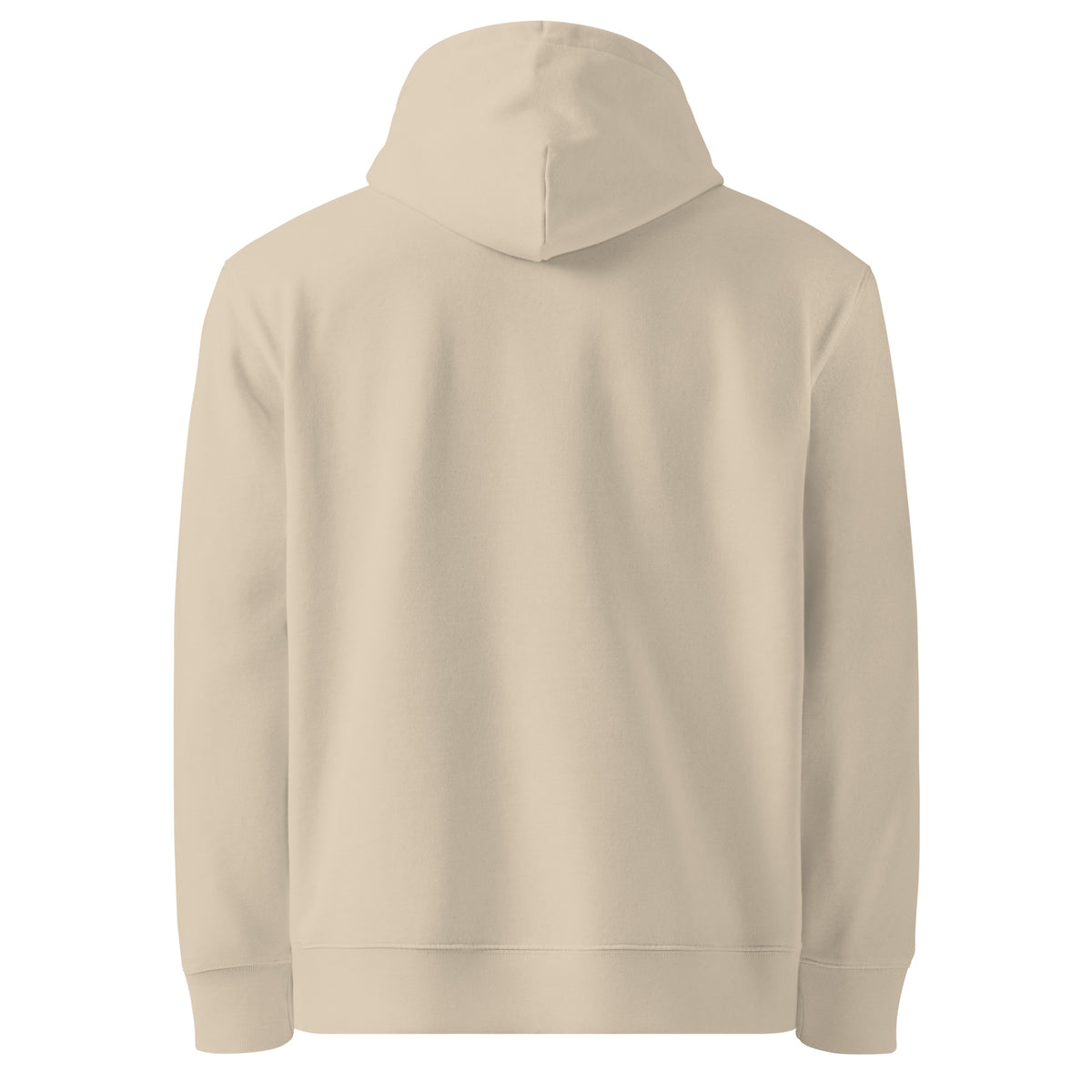 SEV Cursive Wordmark Embroidered Hoodie in Desert Dust, back view, plain with no back artwork