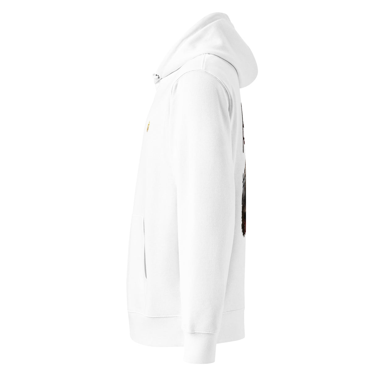 White The Red Harvest Spectral Veil Edition hoodie, left side view