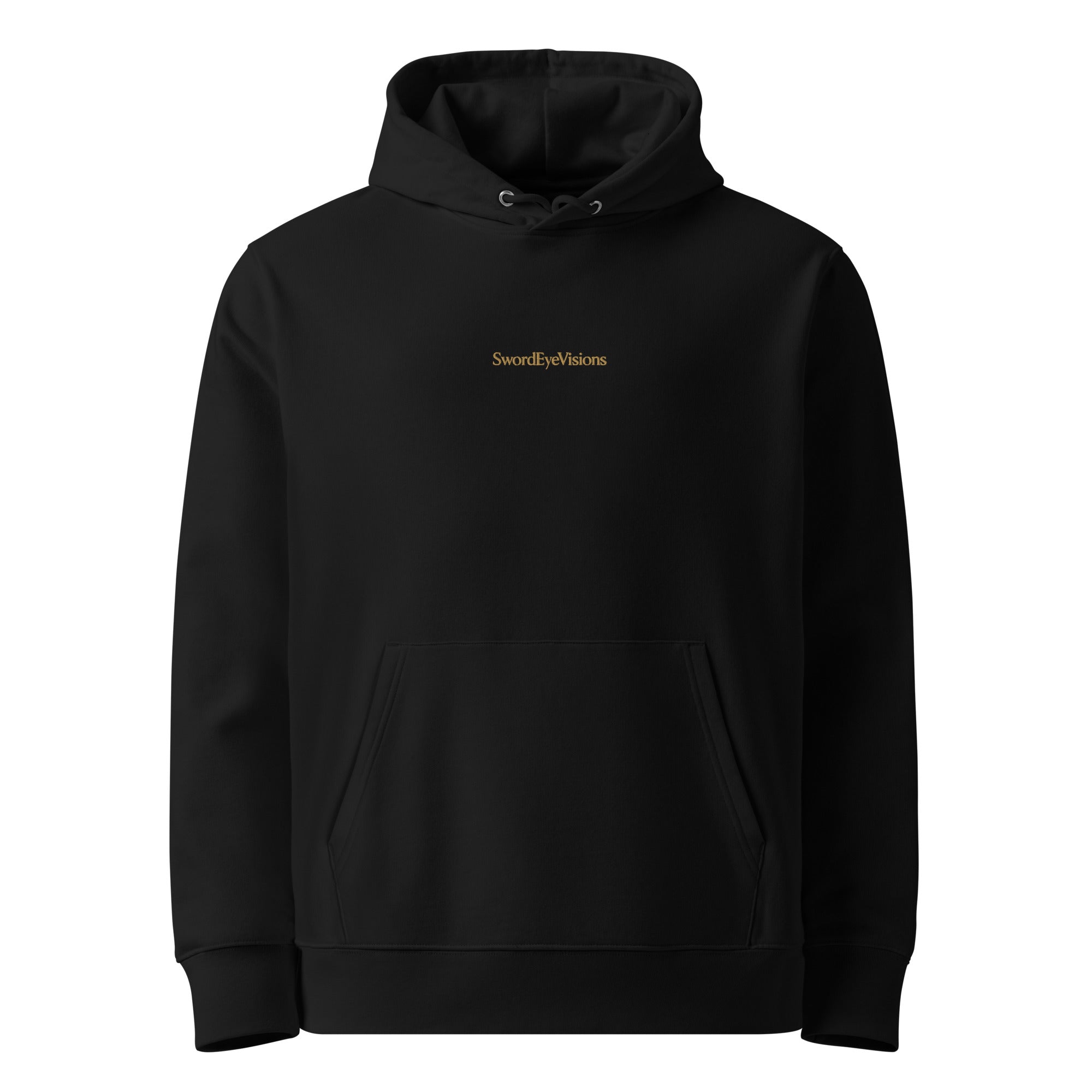 SEV Gold Crest Hoodie — Black Edition — front view