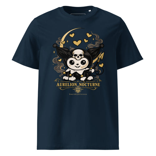 Aurelion Nocturne Tee — French Navy — front view, original artwork