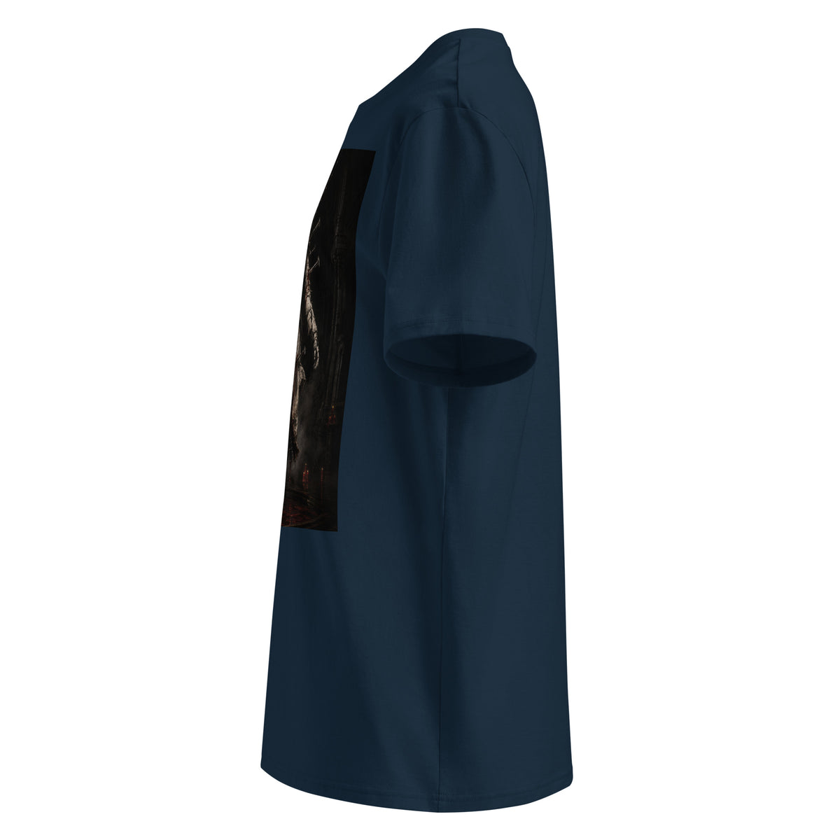 Crimson Reliquary Tee — French Navy — left view