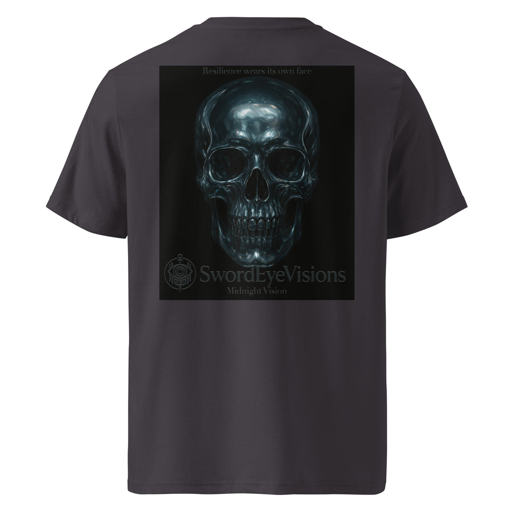 Midnight Vision Back Edition organic cotton T-shirt in Anthracite — back view