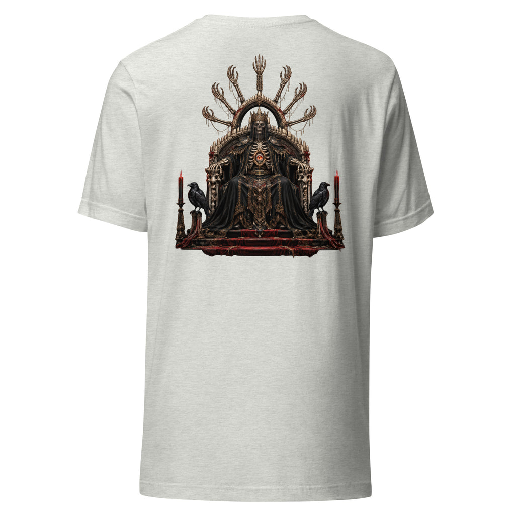 Back of the Ash tee showing the Bone Oracle artwork with no background panel