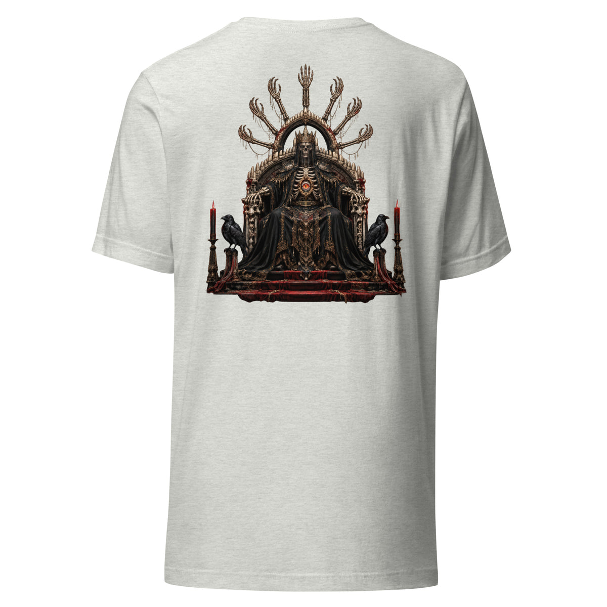 Back of the Ash tee showing the Bone Oracle artwork with no background panel