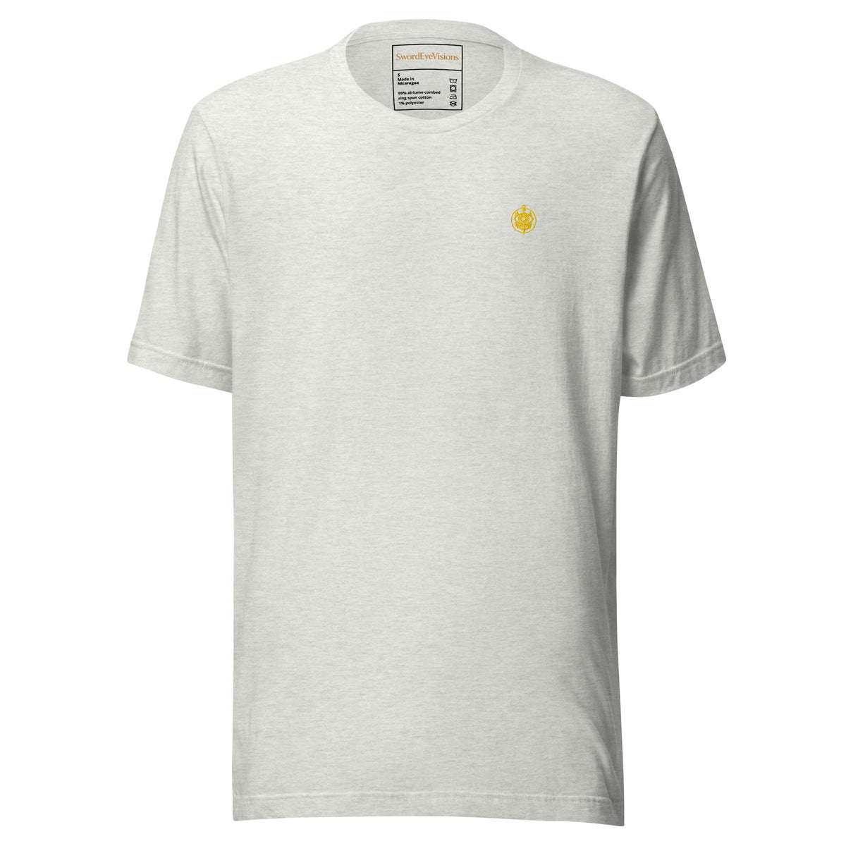 Bone Oracle Spectral Veil Edition tee in Ash, front view with the embroidered SEV Sigil