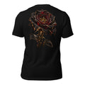Nocturne Rose Spectral Veil Edition tee in Black — back garment view with the Nocturne Rose artwork