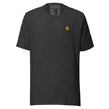 Bone Oracle Spectral Veil Edition tee in Dark Grey Heather, front view with the embroidered SEV Sigil at the left chest