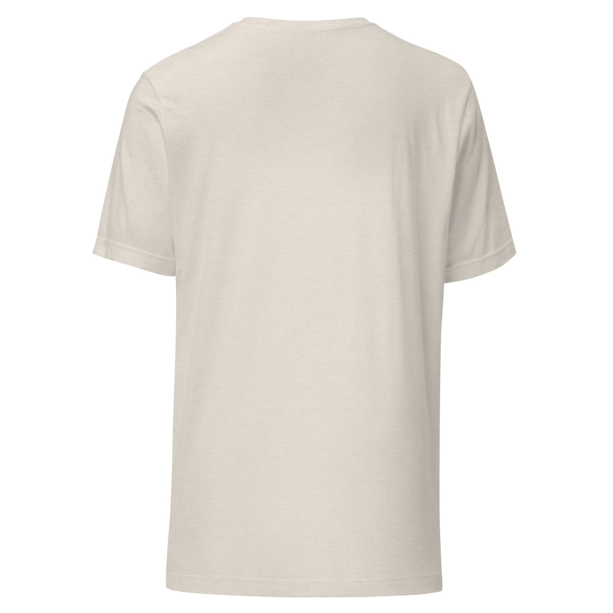 SEV Quiet Monogram Tee in Heather Dust, back view, plain with no back artwork