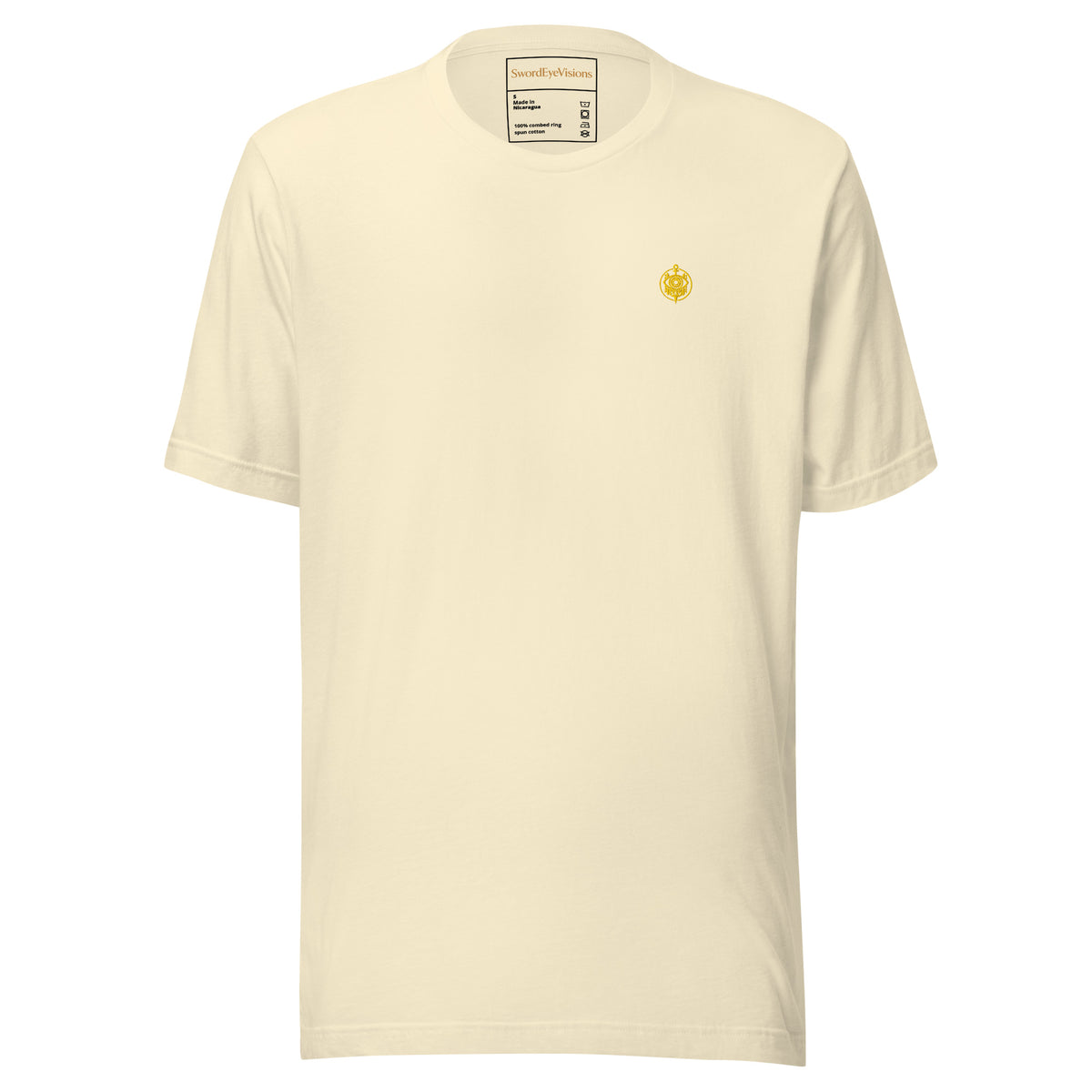 Imperial Harvest Veil Spectral Veil Edition tee in Natural, front view with the embroidered SEV Sigil