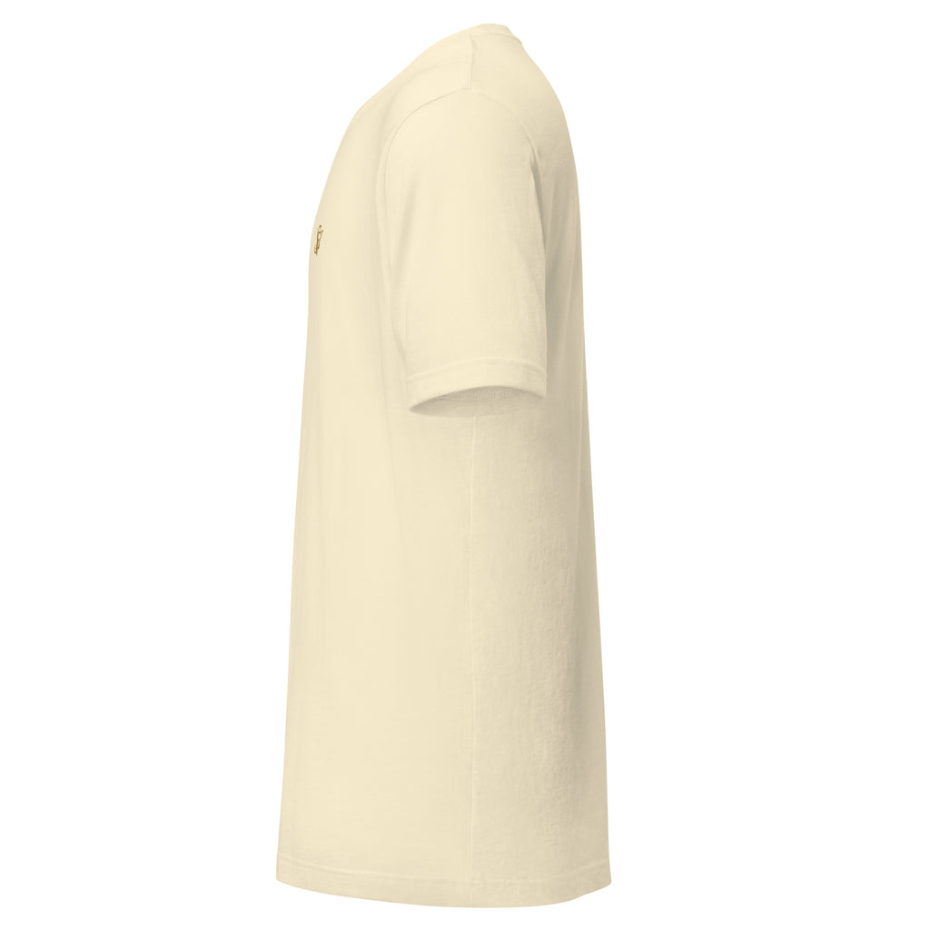 SEV Quiet Monogram Tee in Natural, left side view
