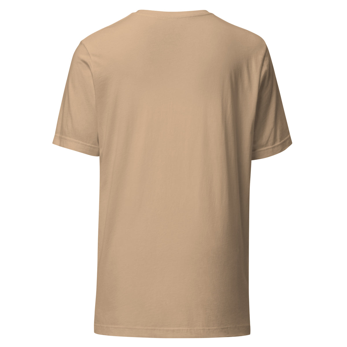 SEV Quiet Monogram Tee in Tan, back view, plain with no back artwork