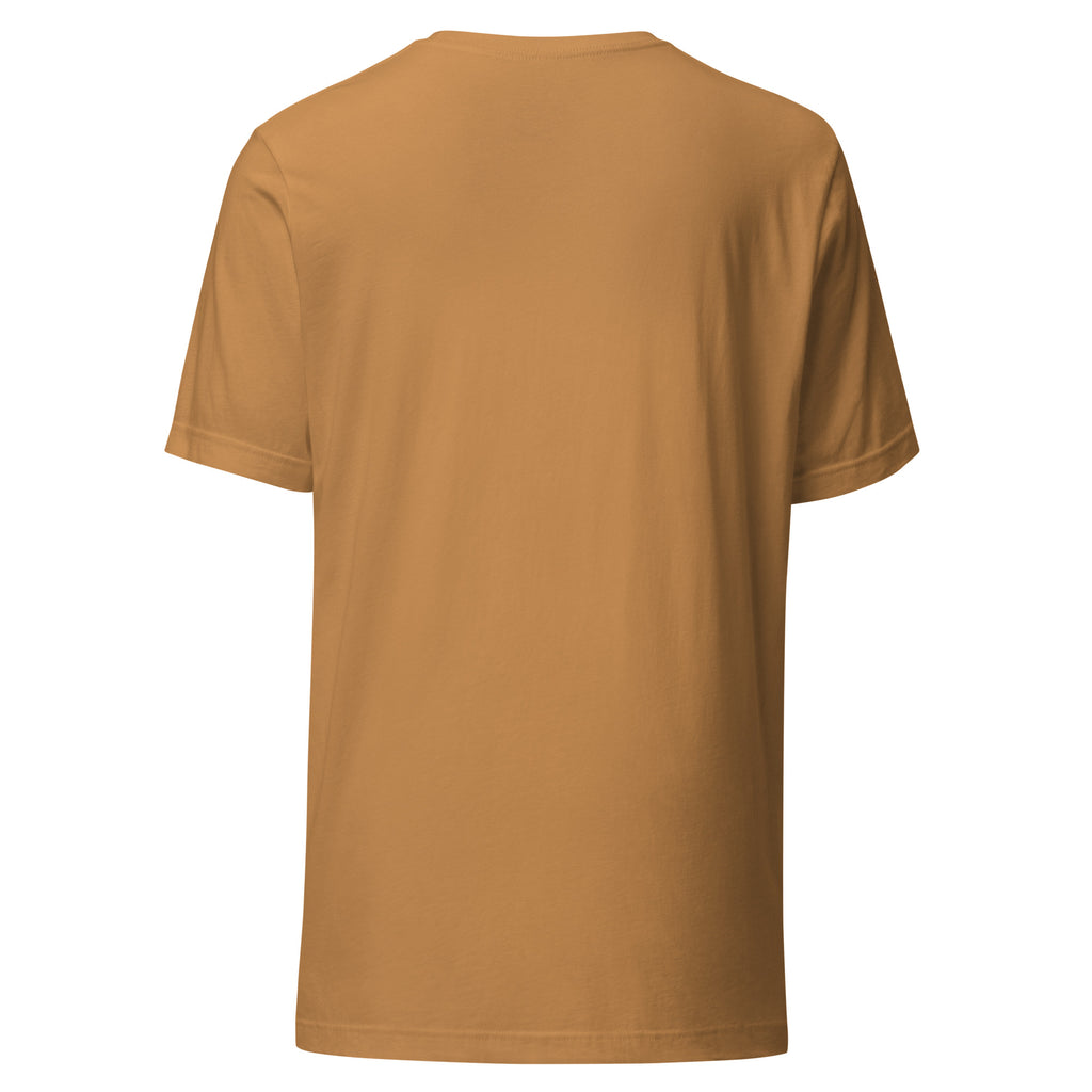 SEV Quiet Monogram Tee in Toast, back view, plain with no back artwork